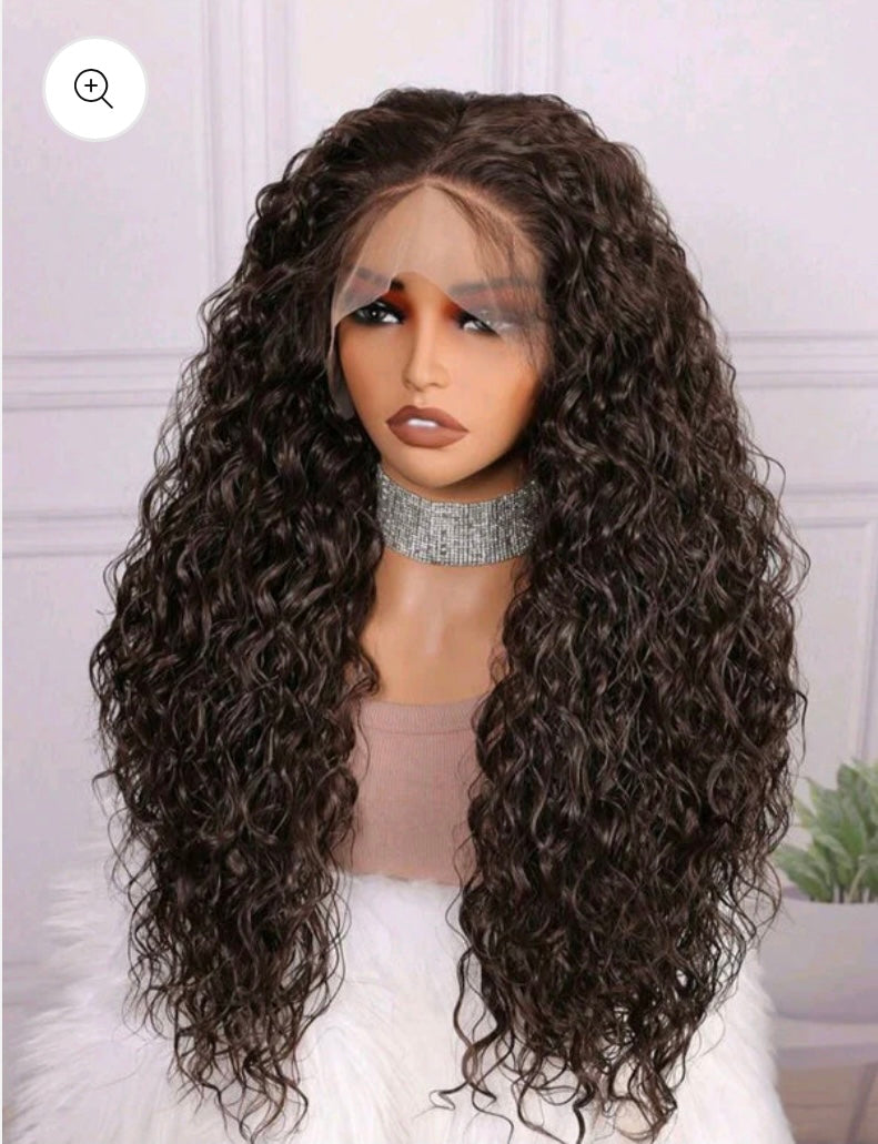 The tiffany Chocolate Brown Soft Deep Lace Front Wig(human hair blend) 71cm