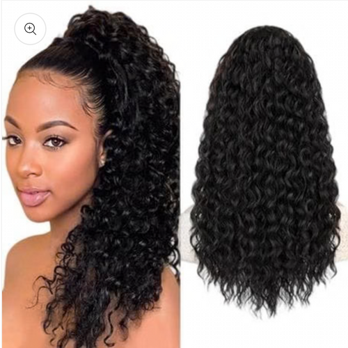 Drawstring Ponytail Water Wave (Synthetic Hair Clip) 60cm